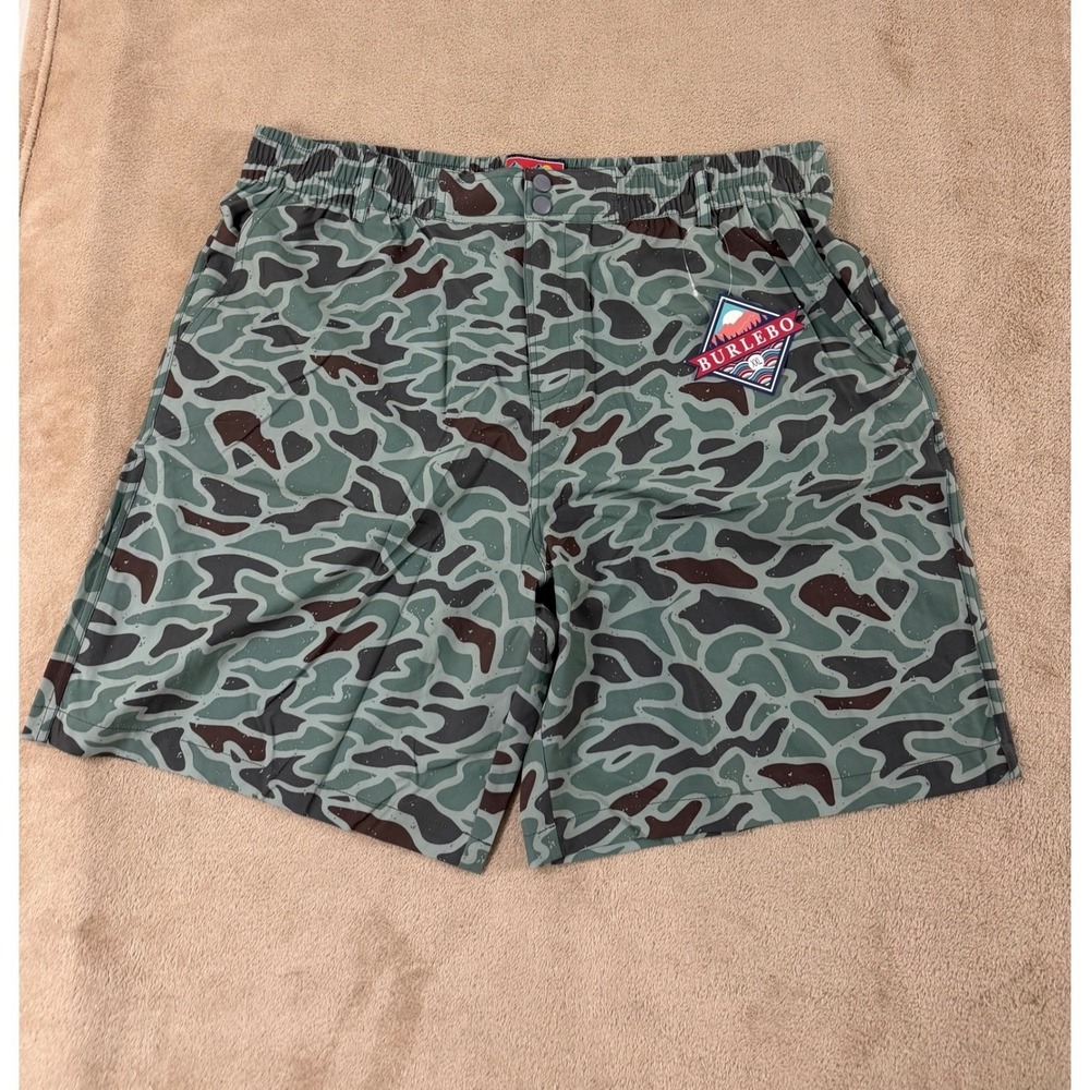 Burlebo Everyday Shorts Men‎ 2XL Deer Camo Lightweight Quick Dry Summer New
